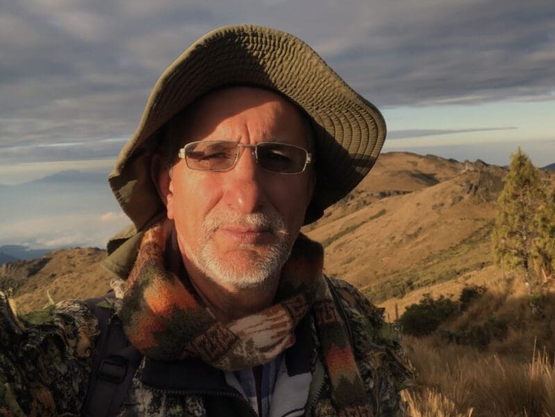 Pancho Sornoza in his natural habitat, Los Cerros de Arcos, Ecuador.